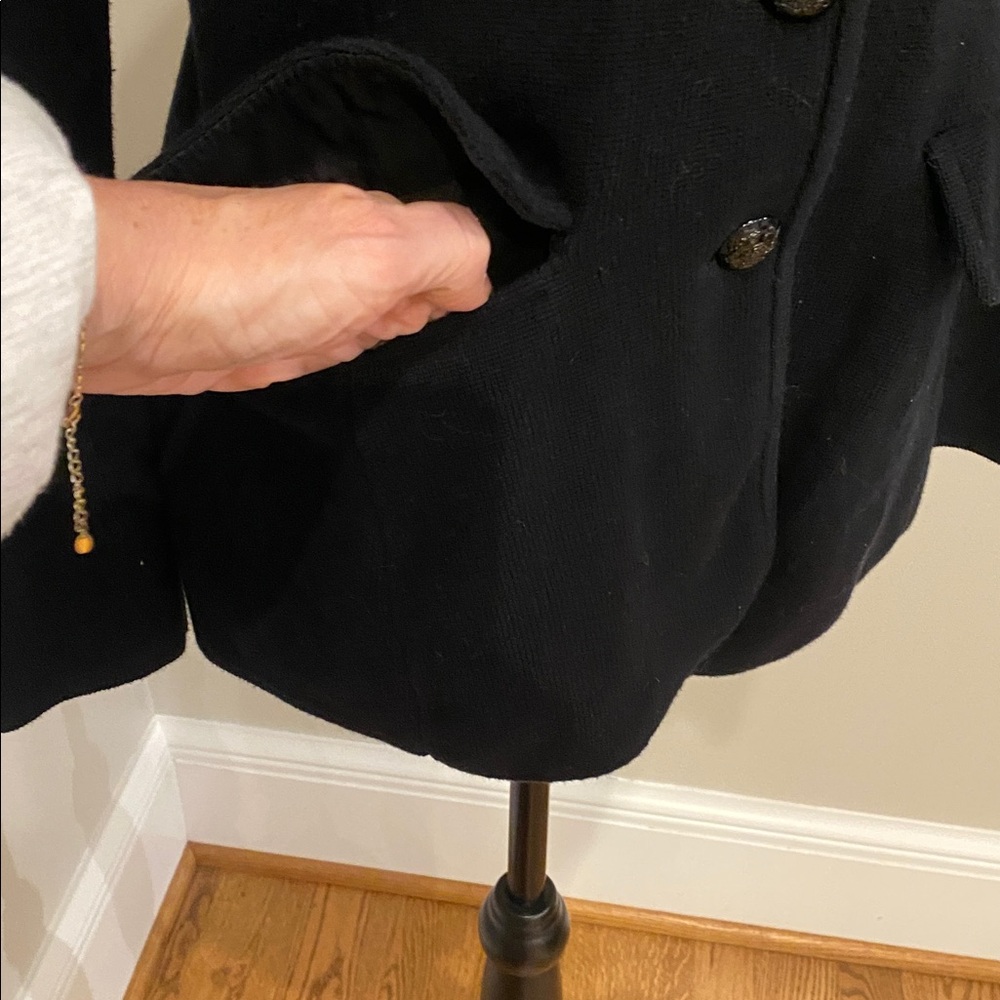 Lauren Ralph Lauren combed cotton blazer black dark Academia Preppycore small - Picture 5 of 16